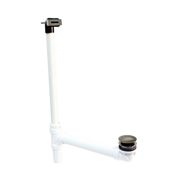 Low Profile Sch. 40 PVC Tub Waste, W/ ADA Approved Tip-Toe Drain, & Linear Overflow in Satin Nickel, Westbrass, Mfr#: 493244SLD-07